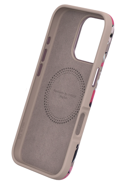 Onegif Apple iPhone 15 Pro Flower Series Magsafe Kapak - Siyah