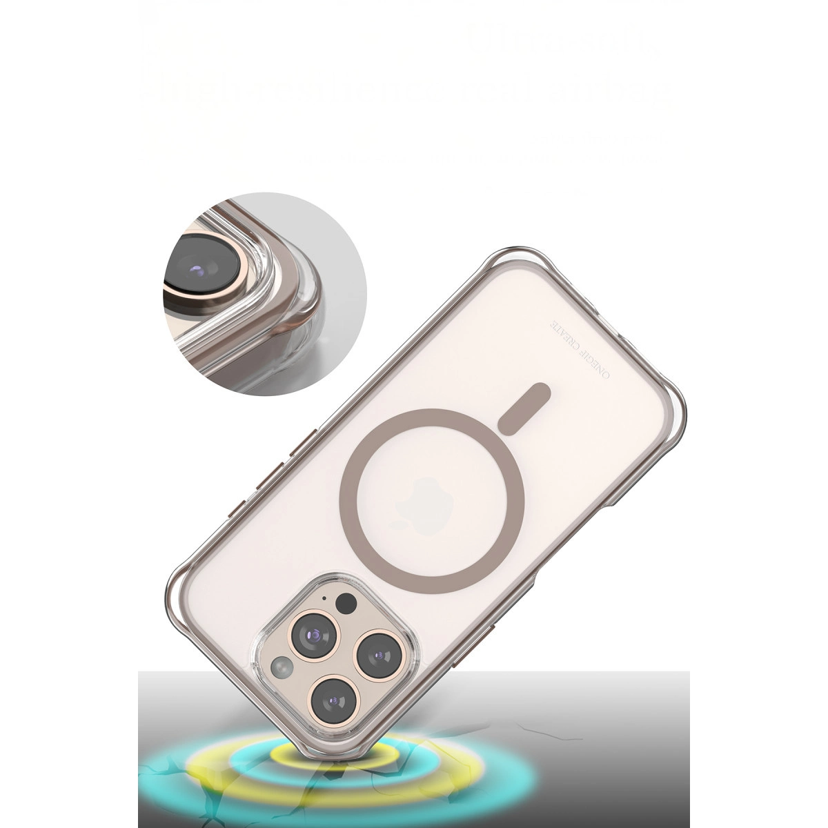 Onegif İphone 15 Pro Max Hulk Magsafe Kapak - Çöl Titanyum