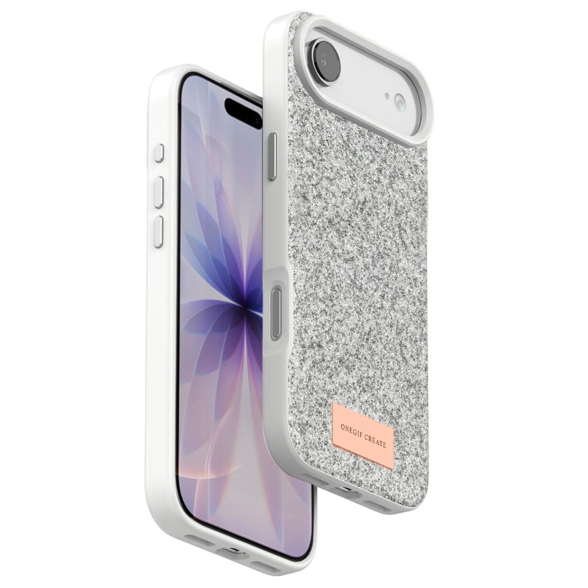 Onegif İphone 17 Air Bright Simli Kapak - Beyaz