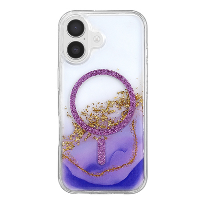 Onegif İphone 17 Lotus Simli Magsafe Kapak - Mor