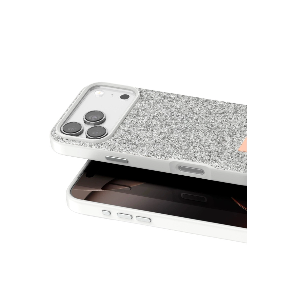 Onegif İphone 17 Pro Bright Simli Kapak - Beyaz