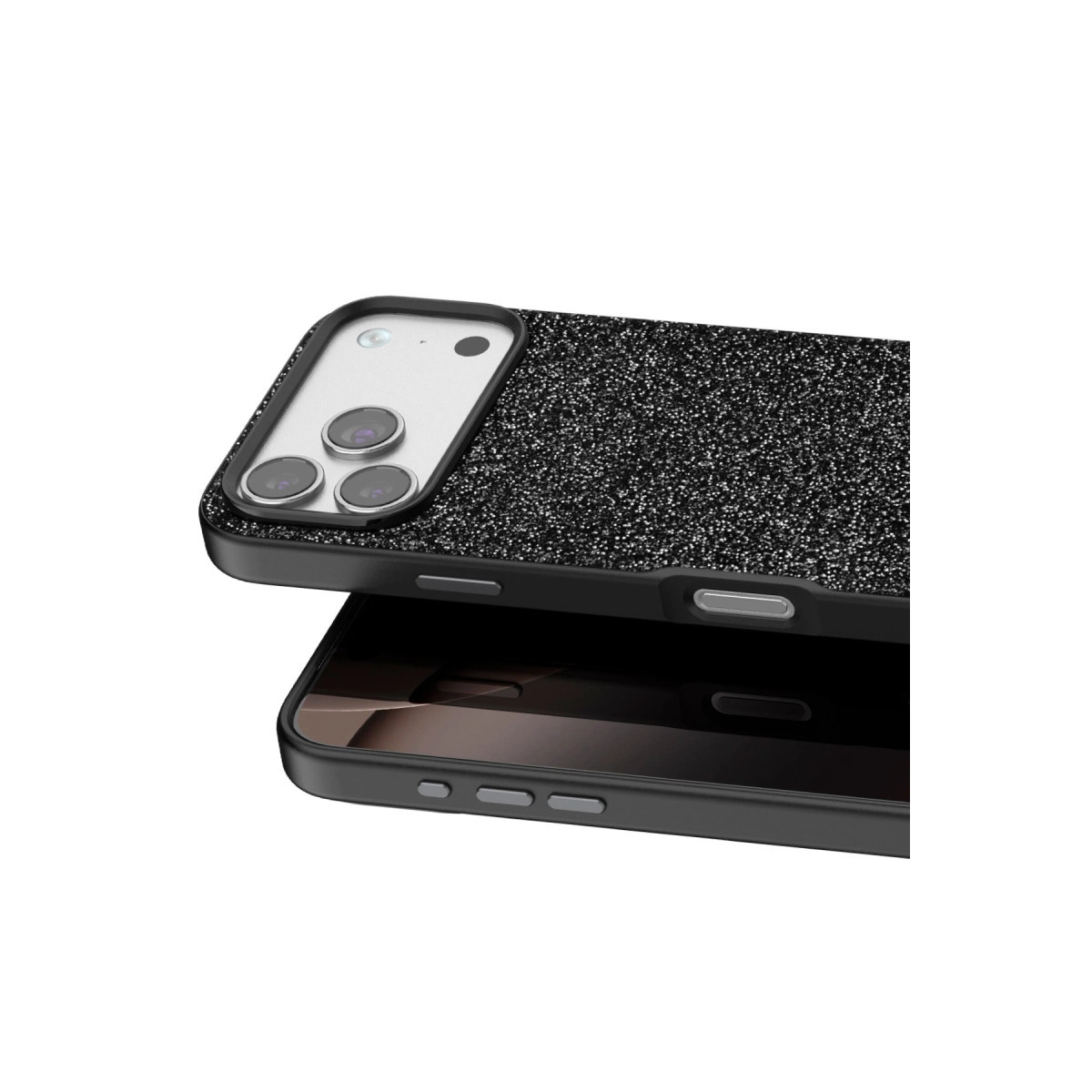 Onegif İphone 17 Pro Bright Simli Kapak - Siyah