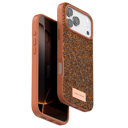 Onegif İphone 17 Pro Bright Simli Kapak - Turuncu