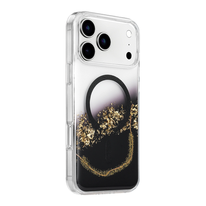 Onegif İphone 17 Pro Max Lotus Simli Magsafe Kapak - Siyah