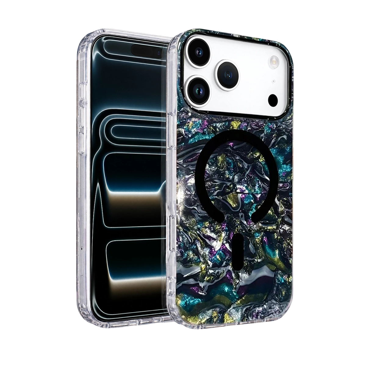 Onegif İphone 17 Pro Mila Dalgalı Magsafe Kapak - Lacivert