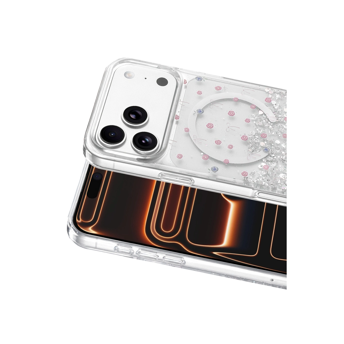 Onegif İphone 17 Pro Misk Simli Magsafe Kapak - Desen 1