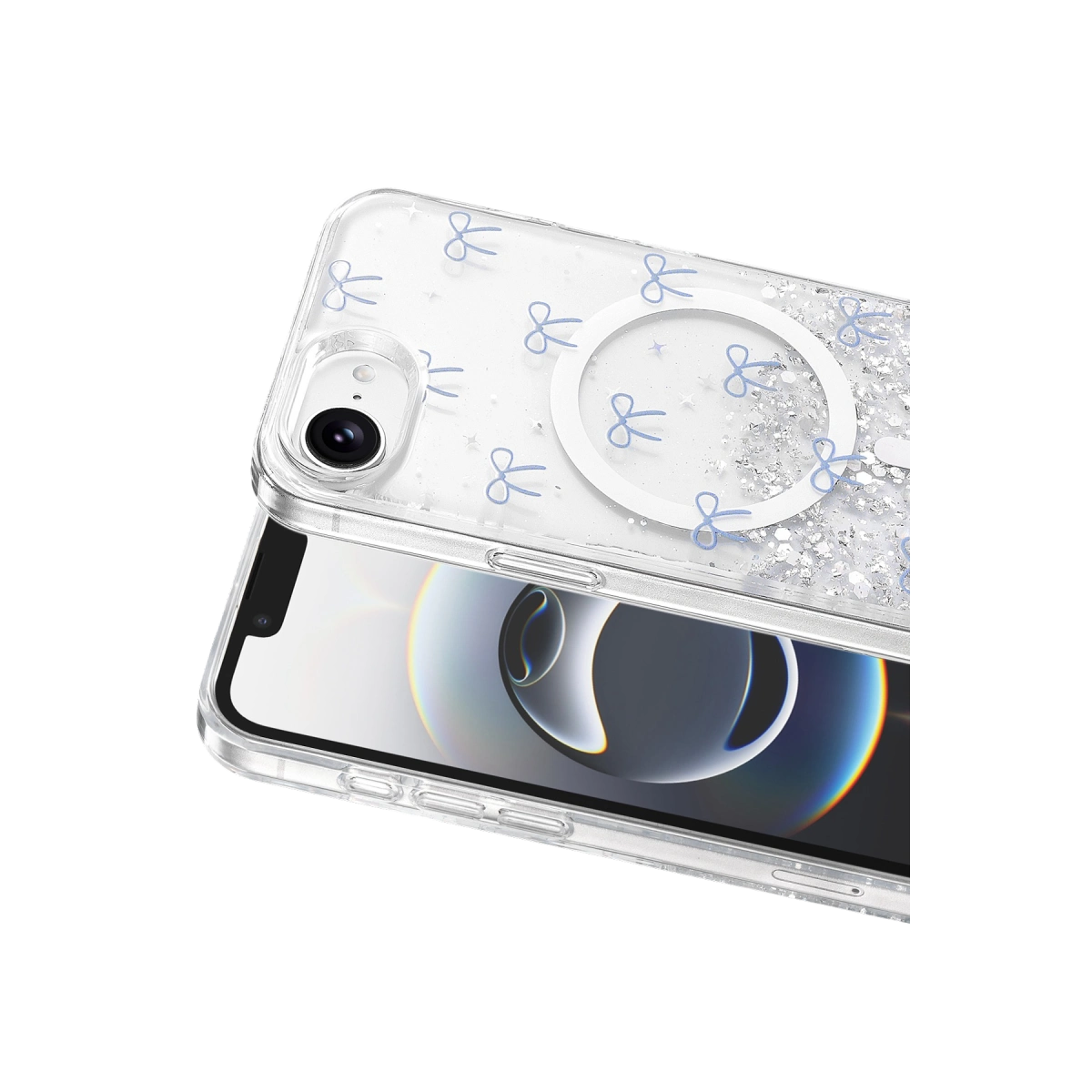 Onegif İphone 17e Misk Simli Magsafe Kapak - Desen 3