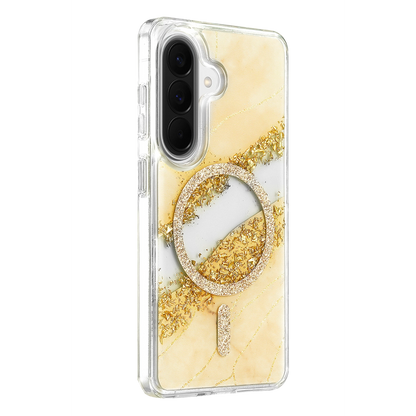 Onegif Samsung Galaxy A56 Lotus Simli Magsafe Kapak - Gümüş