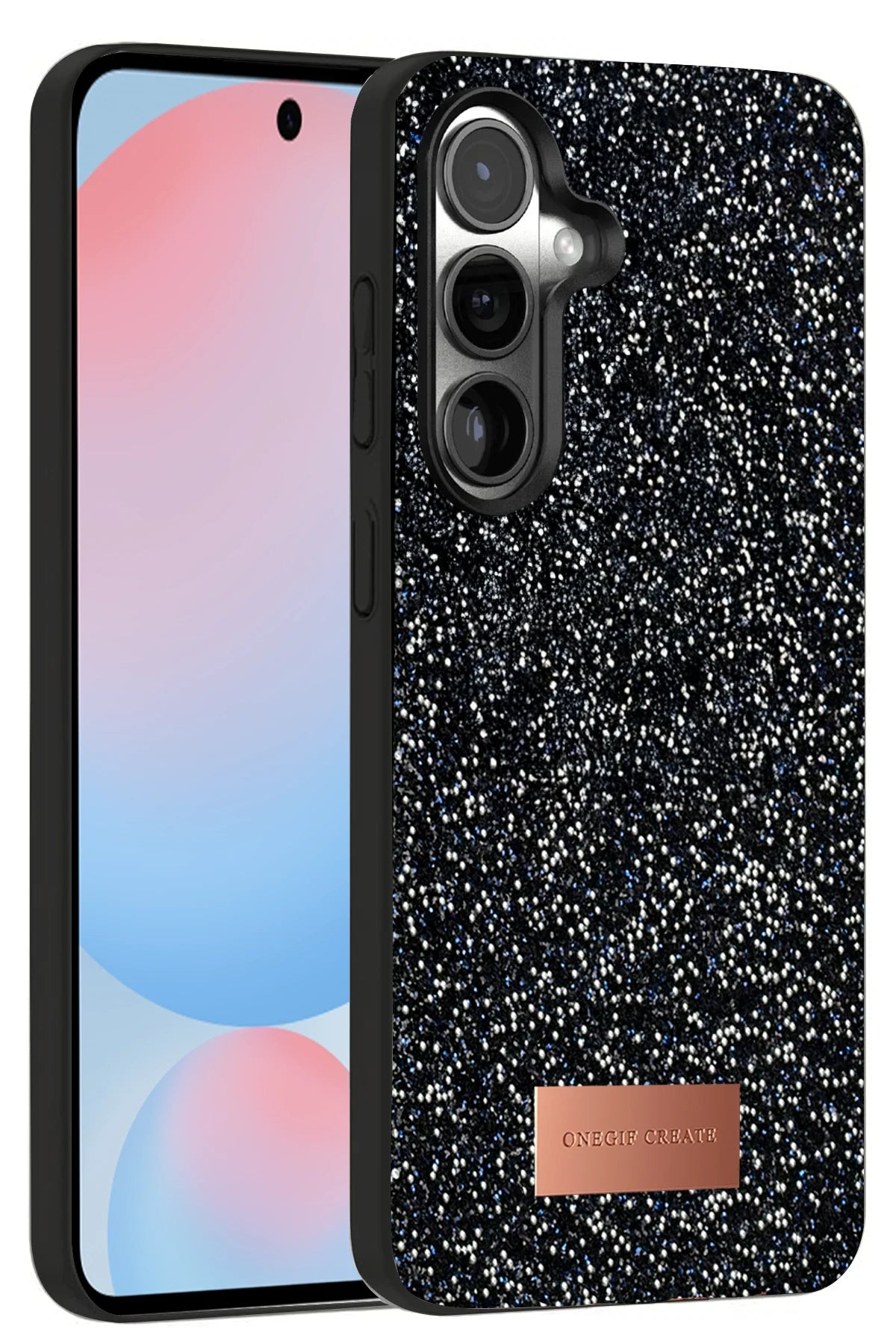 Onegif Samsung Galaxy S24 Plus Bright Simli Kapak - Siyah