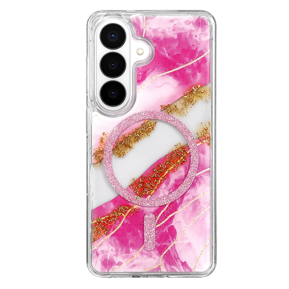 Onegif Samsung Galaxy S26 Lotus Simli Magsafe Kapak - Pembe