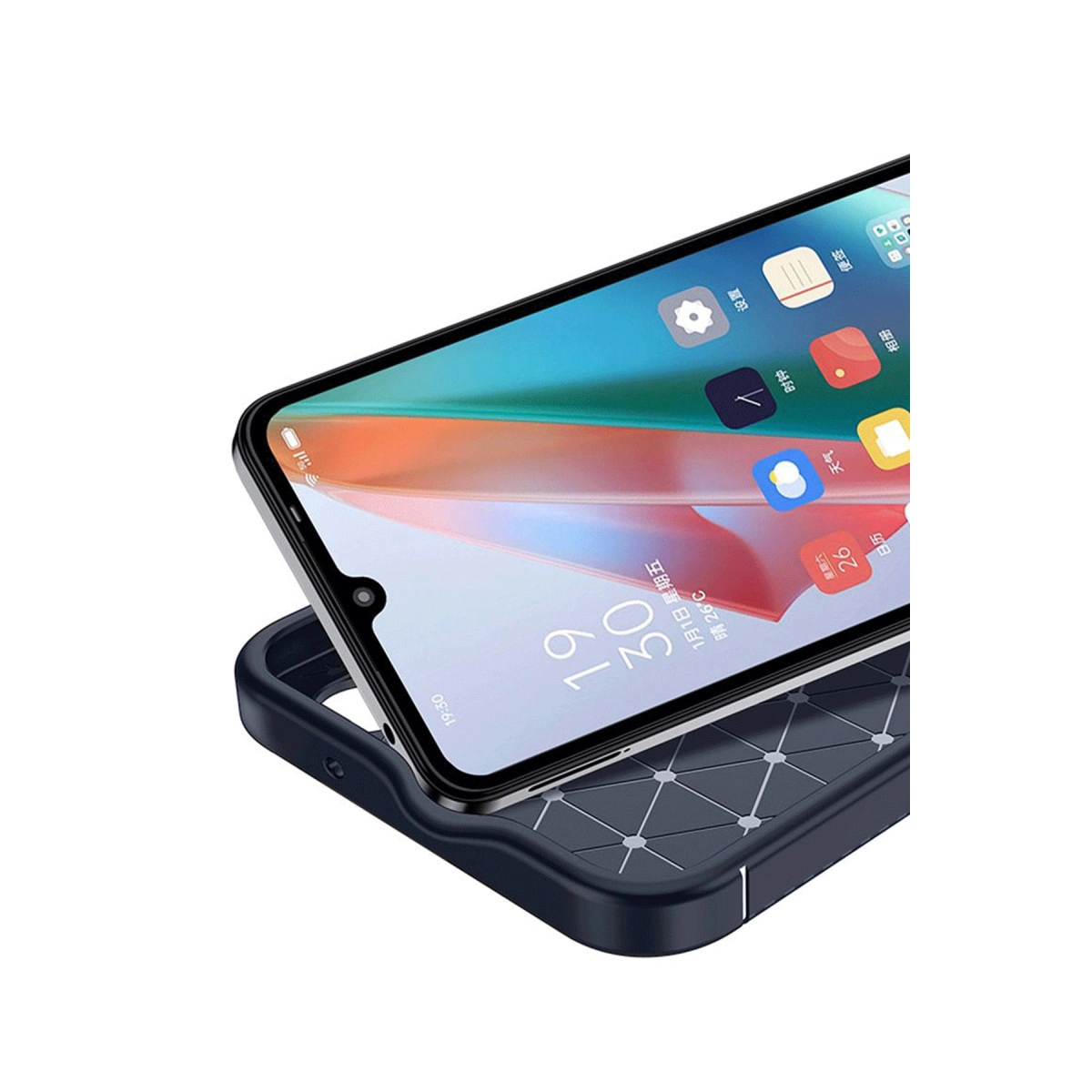 Oppo A60 Kılıf Auto Focus Karbon Kapak - Lacivert