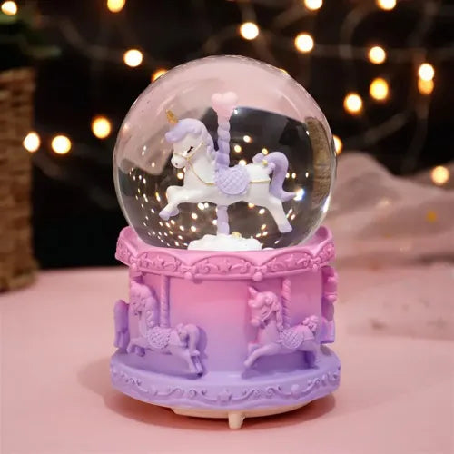 Orta Boy Işıklı Unicorn Kar Küresi