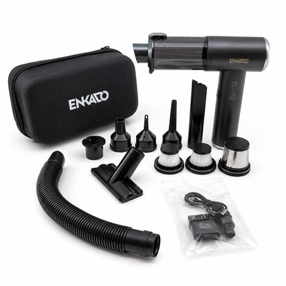 OTO ARAÇ - 2IN1 ŞARJLI 100W - 17000PA 9 BAŞLIK - 3 FİLTRE EL TİPİ BASINÇLI HAVA ÜFLEME - ARAÇ SÜPÜRGE MAKİNESİ TAŞIMA ÇANTALI EKD-SP10 (5643)