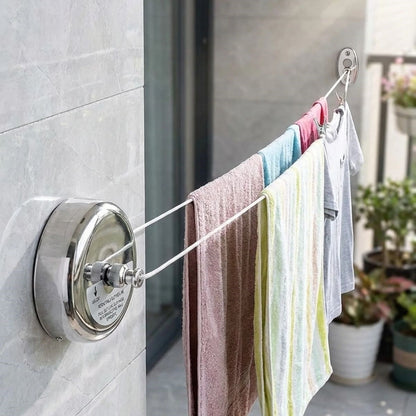 Paslanmaz Çelik Geri Çekilebilir Çamaşır İpi – Duvar Tipi Duvara Monte Banyo,Balkon,Bahçe Çamaşır Kurutma Askısı (5643)