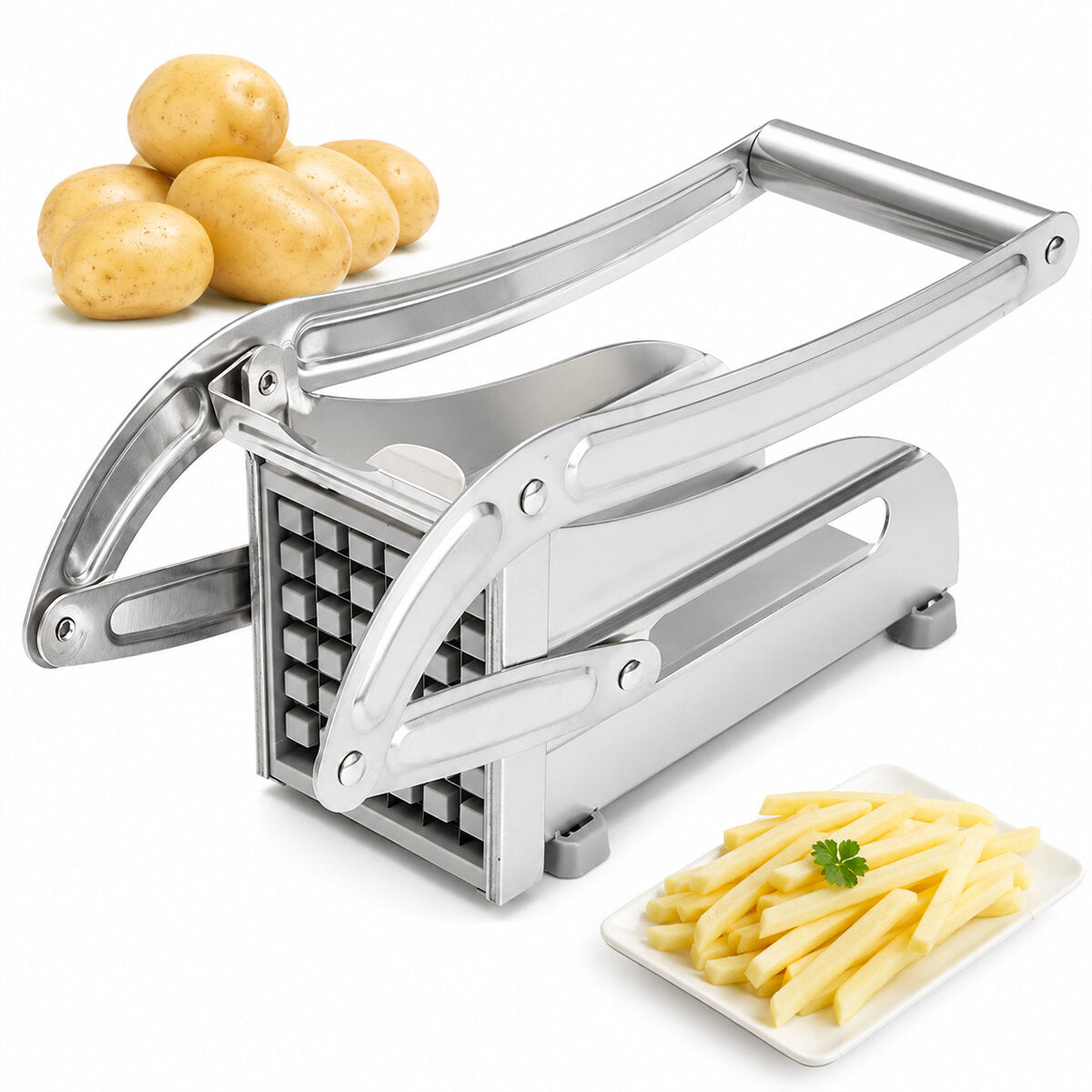 PATATO-CHIPPER MANUEL PATATES - SEBZE DİLİMLEME MAKİNESİ KOMPLE METAL ÜSTTEN KOLLU (5643)