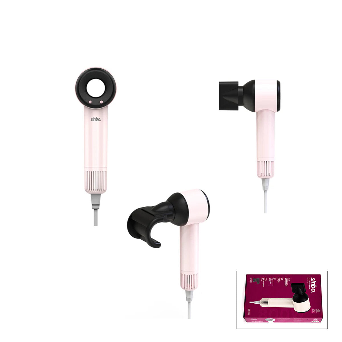 PEMBE SAÇ KURUTMA MAKİNESİ 110.000 RPM SESSİZ ÇALIŞMA - 3 HIZ - SICAKLIK AYAR SHD-1755 (5643)