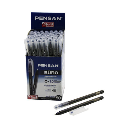 50 ADET PENSAN BÜRO SİYAH TÜKENMEZ KALEM M-MEDİUM - 1.0MM UÇ (5643)