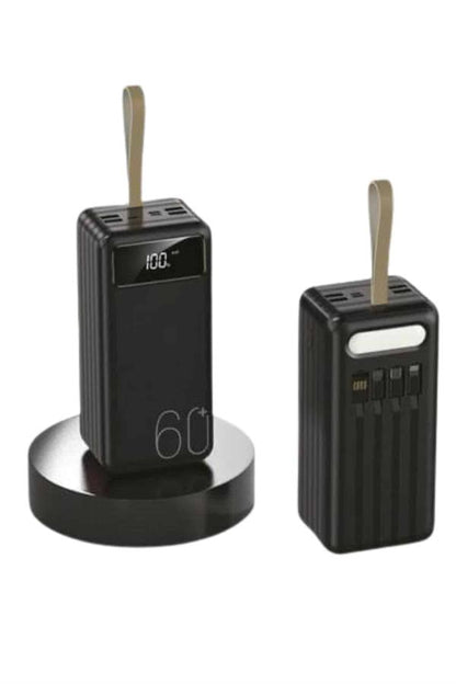 Powerbank 60.000 Mah Taşınabilir Şarj Hızlı El Fenerli Dijital Göstergeli