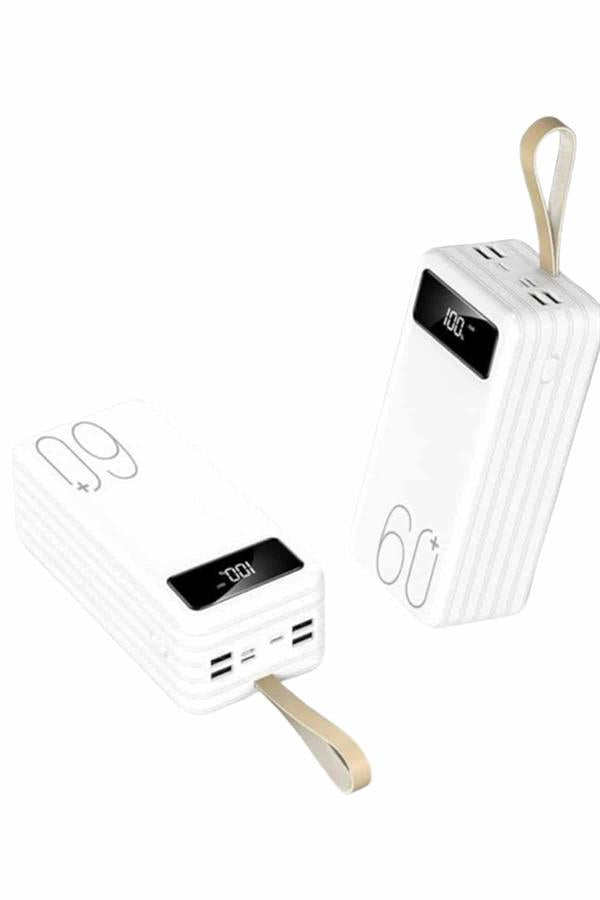 Powerbank 60.000 Mah Taşınabilir Şarj Hızlı El Fenerli Dijital Göstergeli