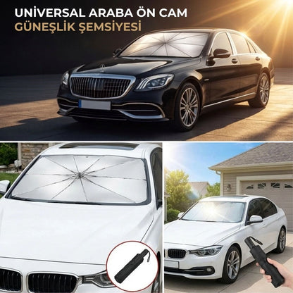 Premium Katlanabilir Araç Ön Cam Güneşliği – Şemsiye Tipi Oto Güneşlik, UV Korumalı Isı Yalıtımlı Ön Cam Gölgelik (5643)