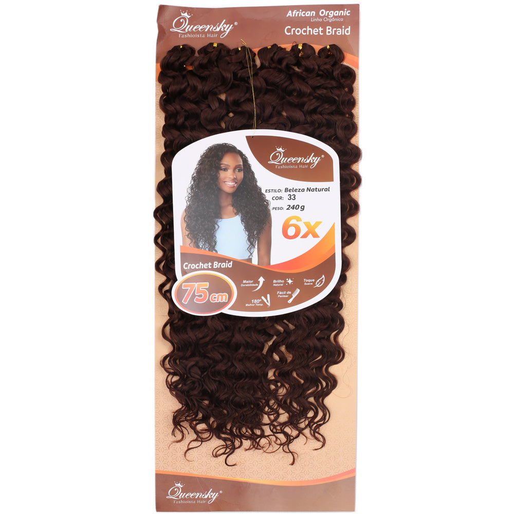 QueenSky Afro Dalgası Saç - 75cm - 240gr - Kahverengi