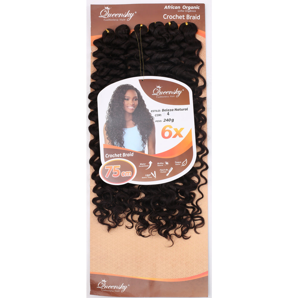 QueenSky Afro Dalgası Saç - 75cm - 240gr - Koyu Kahve