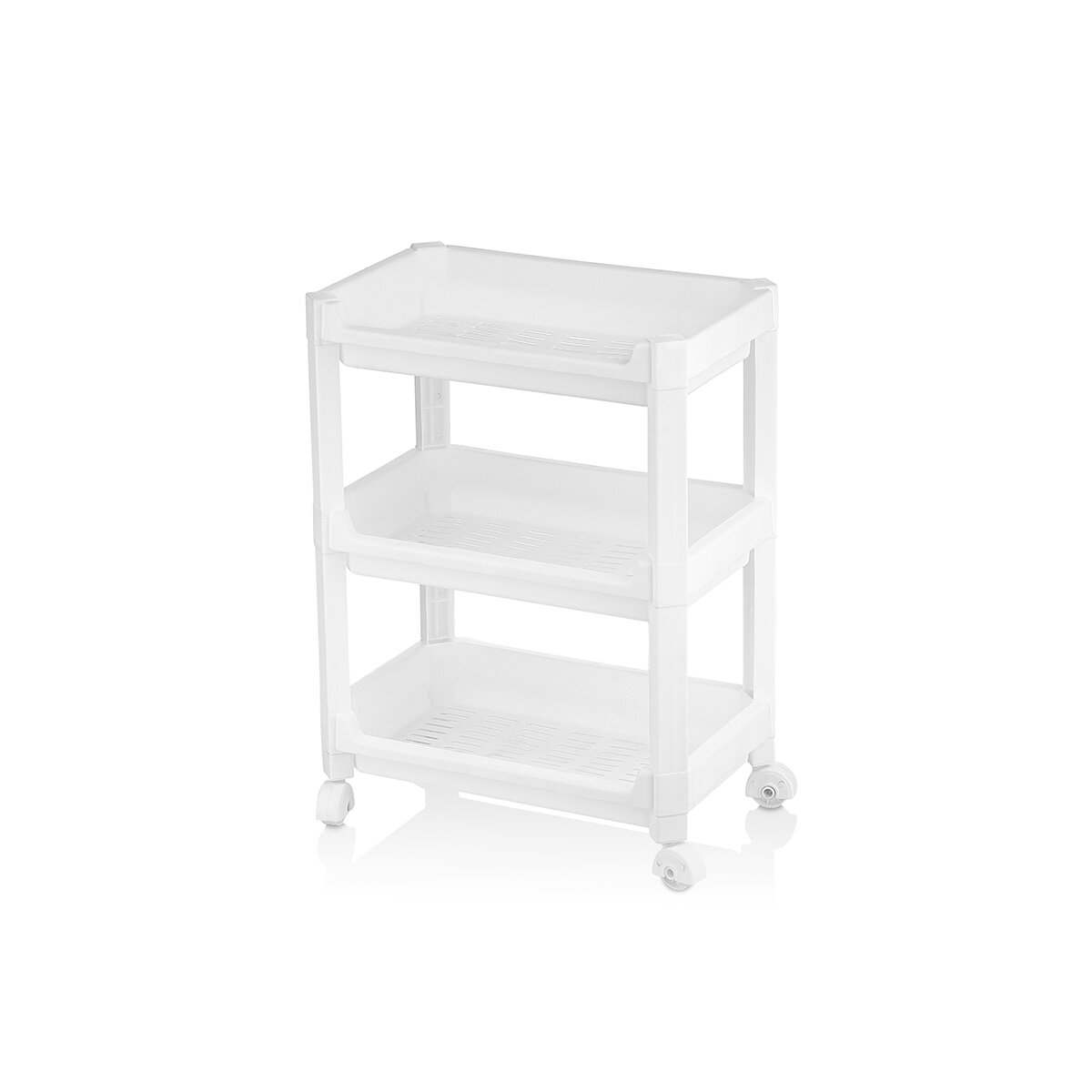 RAFTY GENİŞ 3 KATLI TEKERLEKLİ SEPET ORGANİZER DÜZENLEYİCİ RAF ÜNİTESİ 352X220X480MM (5643)