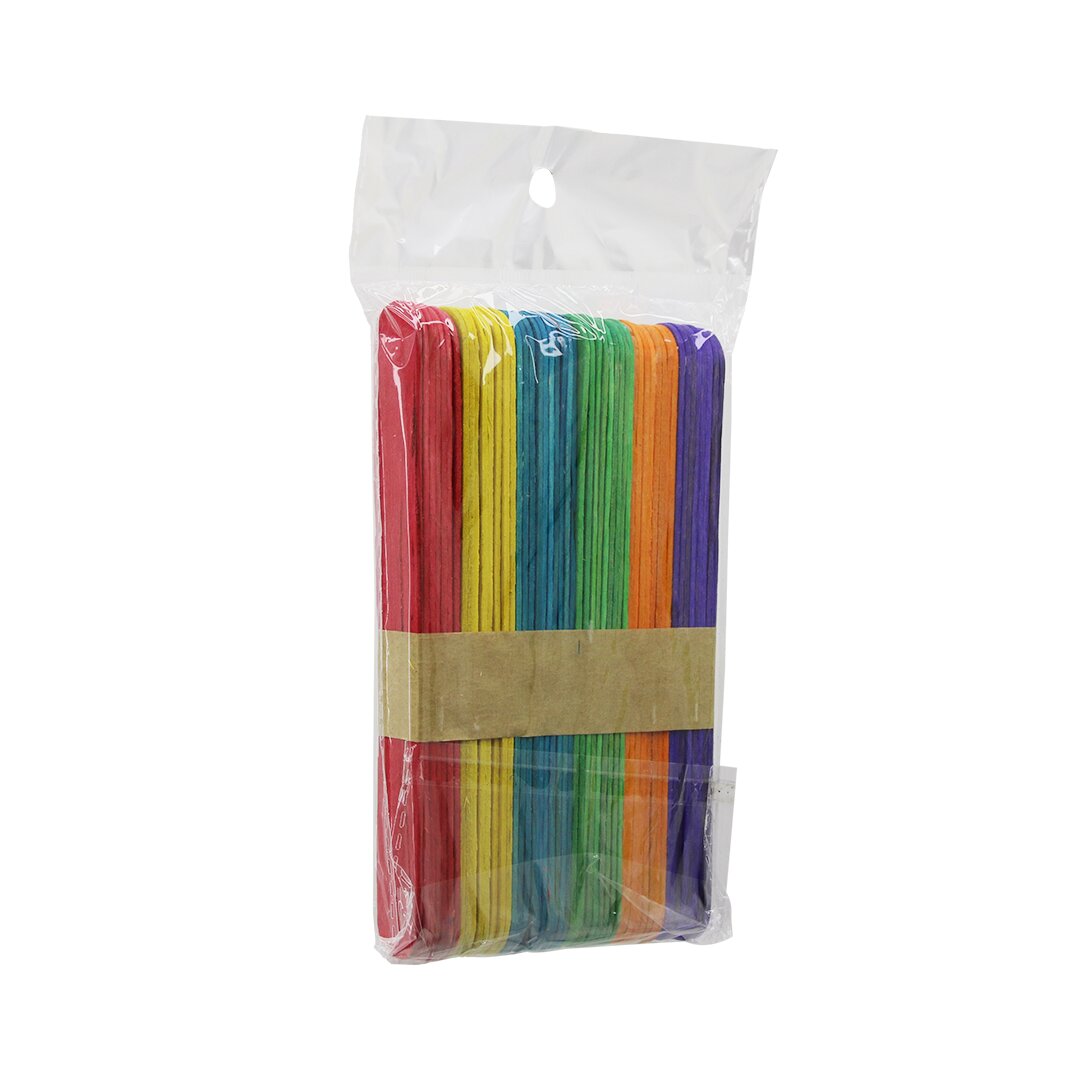 RENKLİ - 1000 ADET AHŞAP ELİŞİ - DİL ÇUBUK 15CM X 1.8CM (5643)