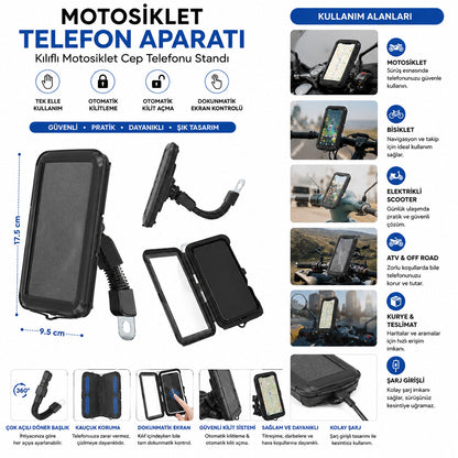 RESİSTANT BİKE MOTORSİKLET TELEFON TUTUCU 5.5 İNÇ - 6.2 İNÇ (5643)