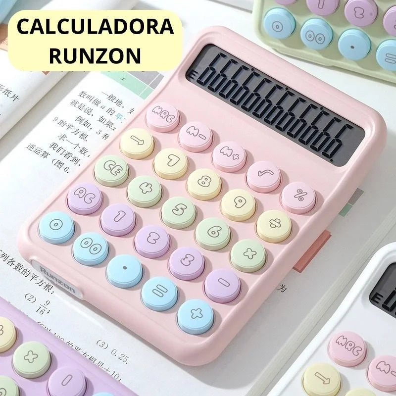 Runzon Renkli Hesap Makinesi Yuvarlak Uçlu 12 Hane Mavi RZ-822 (5643)