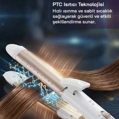 SAÇ DÜZLEŞTİRİCİ SERAMİK KAPLAMA 180° SICAKLIK - 2 KADEMELİ 360°KABLO=1.8MT SHD-1730 (5643)