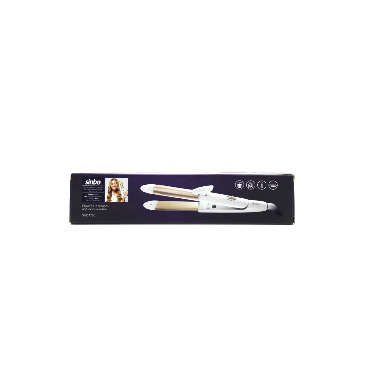 SAÇ DÜZLEŞTİRİCİ SERAMİK KAPLAMA 180° SICAKLIK - 2 KADEMELİ 360°KABLO=1.8MT SHD-1730 (5643)