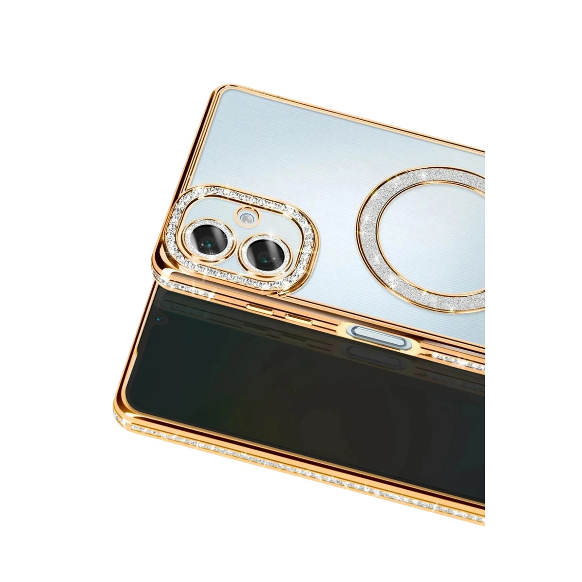Samsung Galaxy A07 4g Joke Simli Magneticsafe Kılıf - Gold