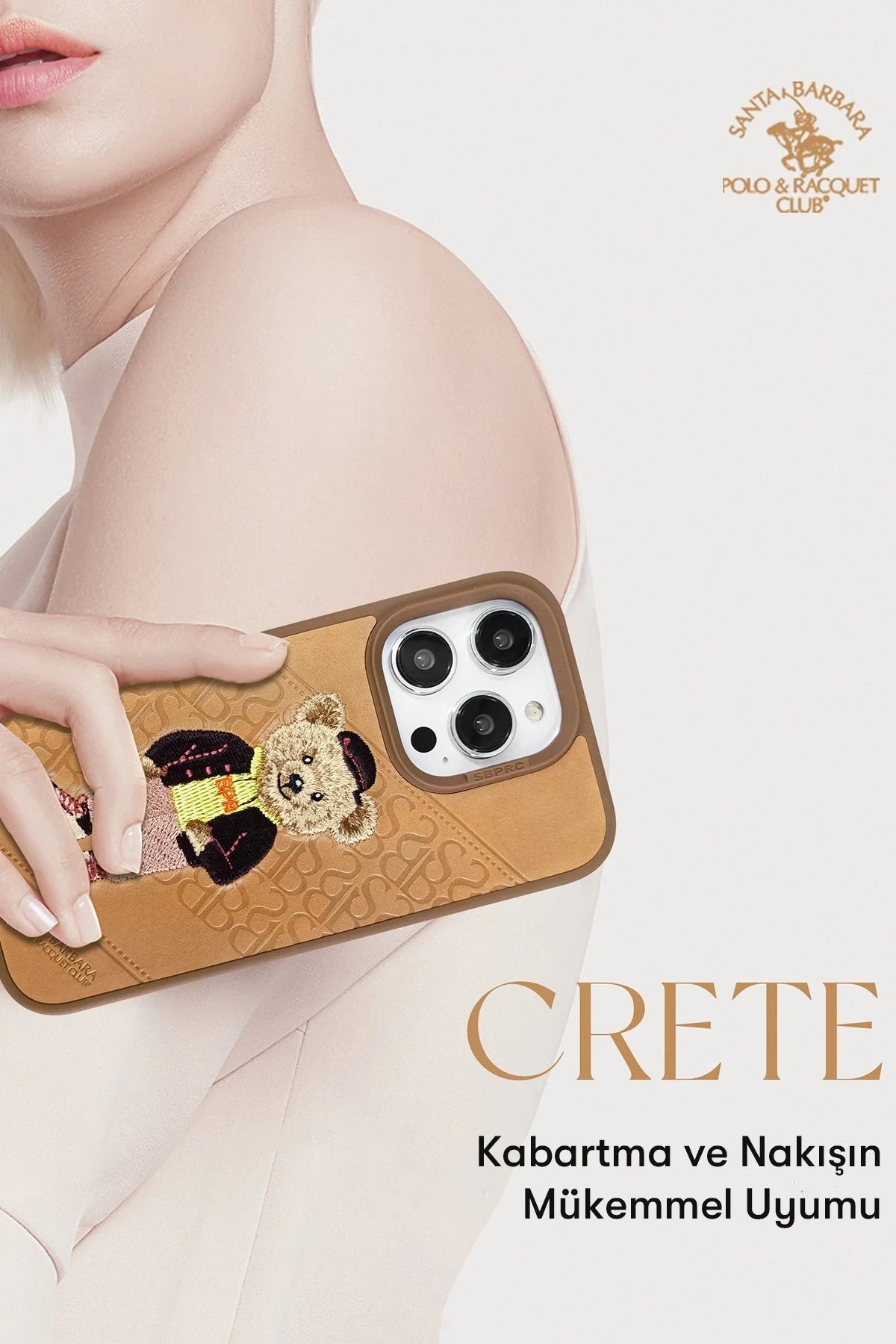 Santa Barbara Polo Racquet Club Apple iPhone 13 Pro Max Crete Deri Kapak - Siyah
