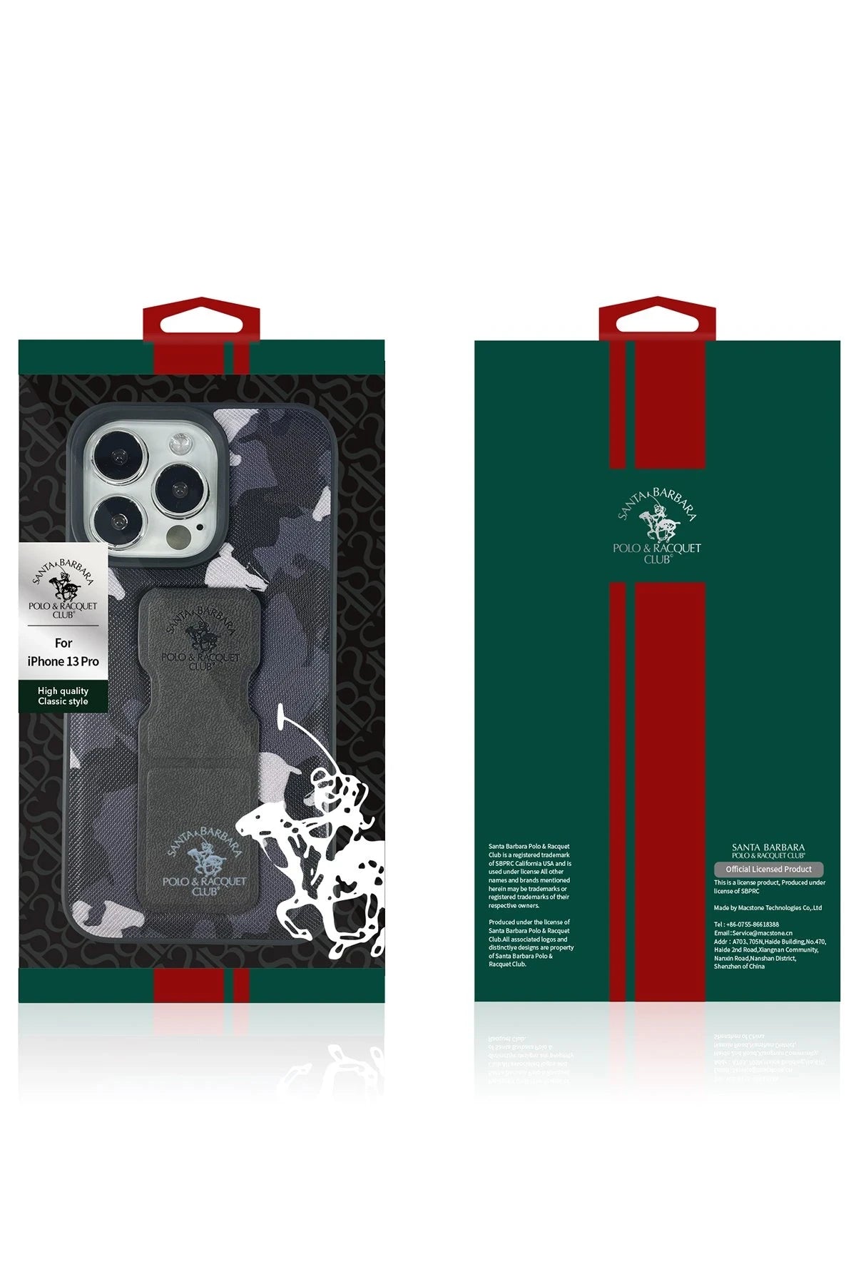 Santa Barbara Polo Racquet Club Apple iPhone 13 Pro Max Enos Standlı Kapak - Yeşil