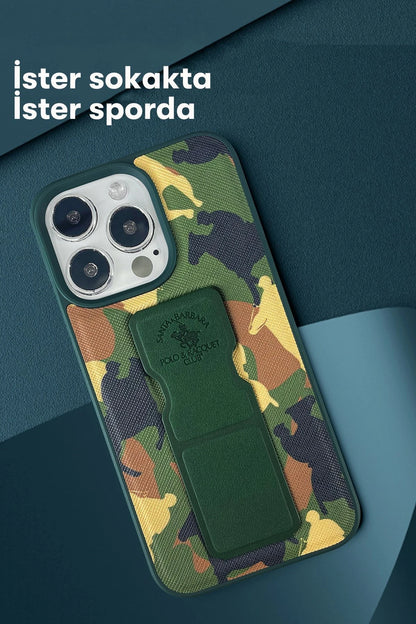 Santa Barbara Polo Racquet Club Apple iPhone 13 Pro Max Enos Standlı Kapak - Yeşil
