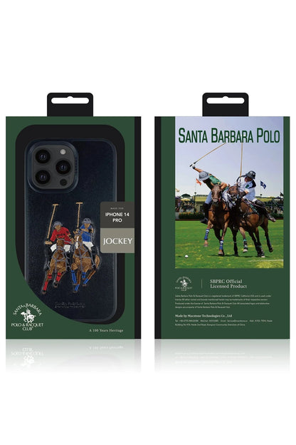 Santa Barbara Polo Racquet Club Apple iPhone 13 Pro Max Jockey Deri Kapak - Siyah