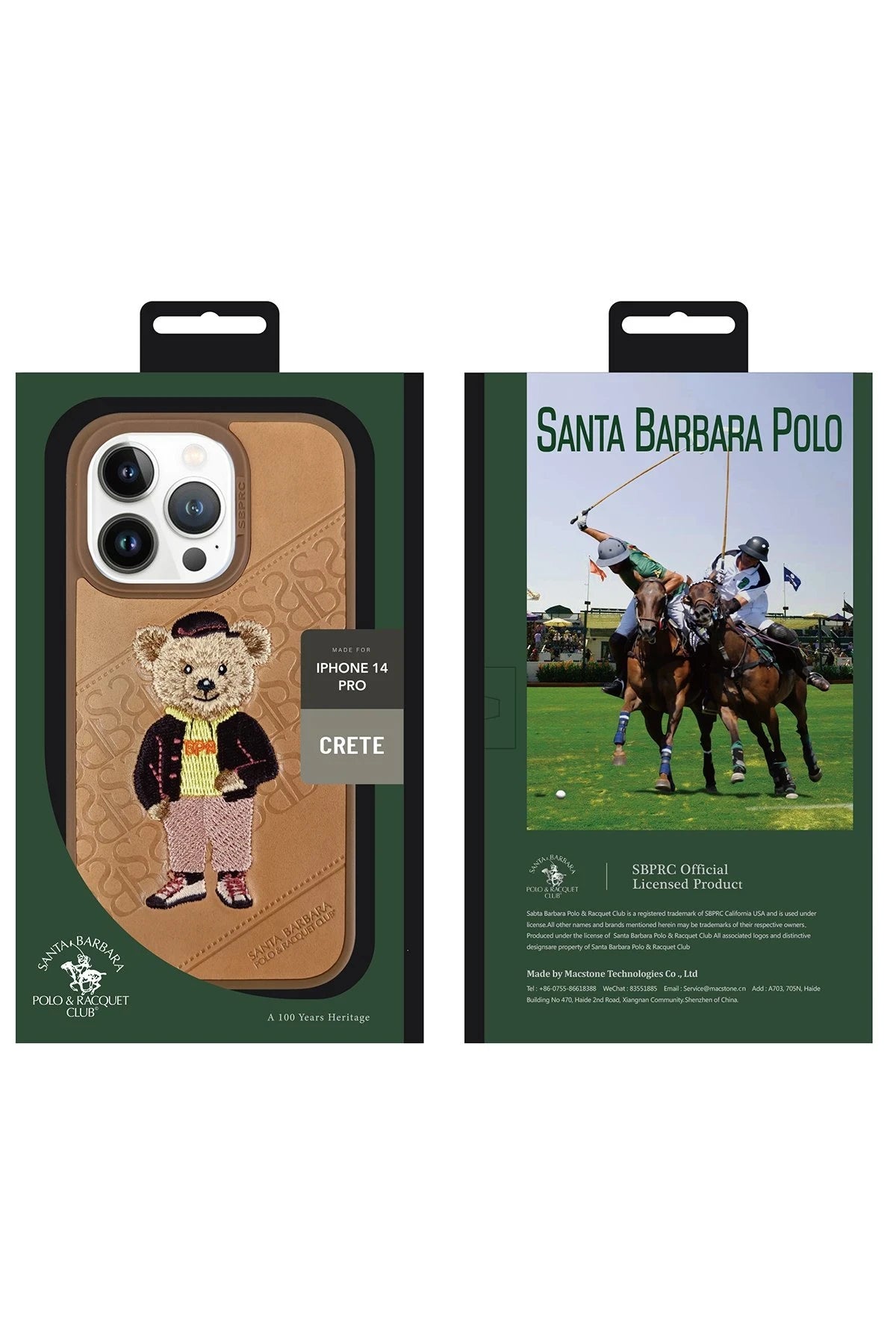 Santa Barbara Polo Racquet Club Apple iPhone 14 Crete Deri Kapak - Siyah