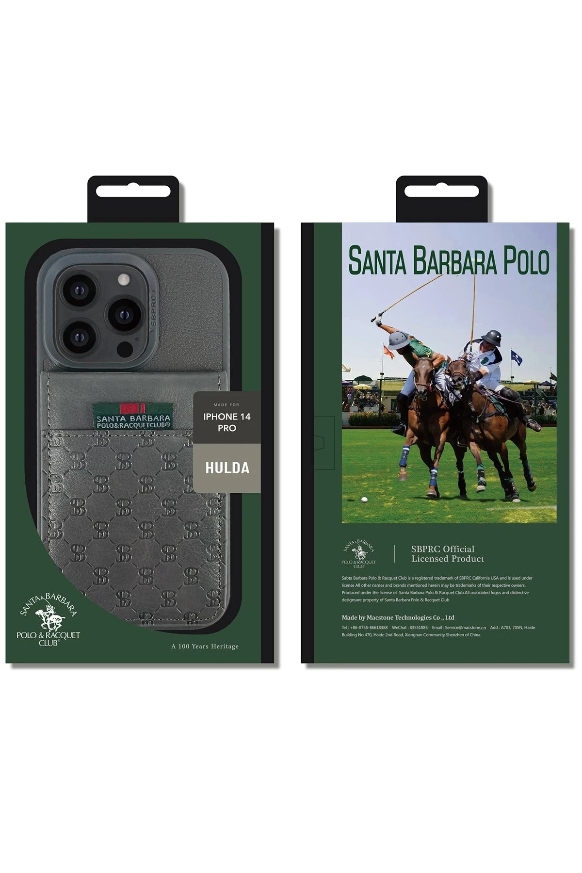 Santa Barbara Polo Racquet Club Apple iPhone 14 Hulda Kartvizitli Kapak - Kahverengi