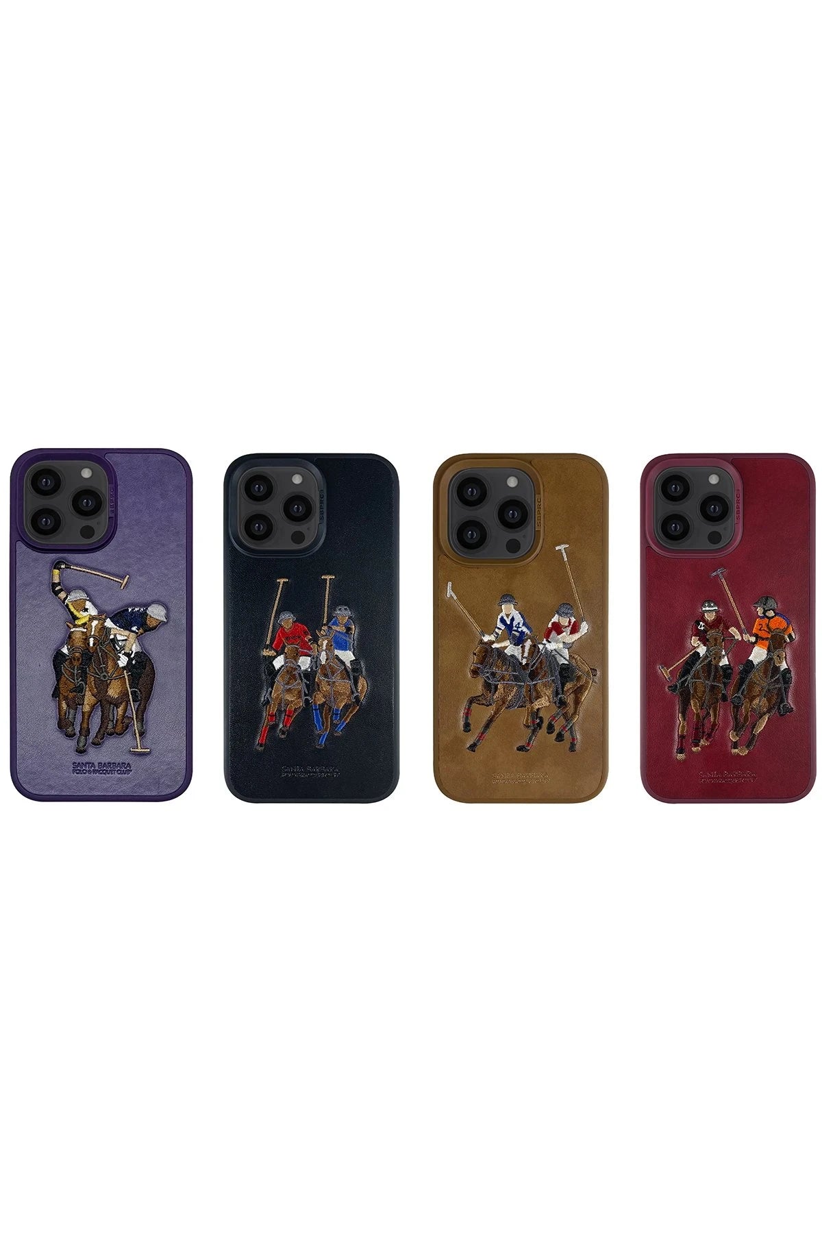 Santa Barbara Polo Racquet Club Apple iPhone 14 Pro Jockey Deri Kapak - Siyah