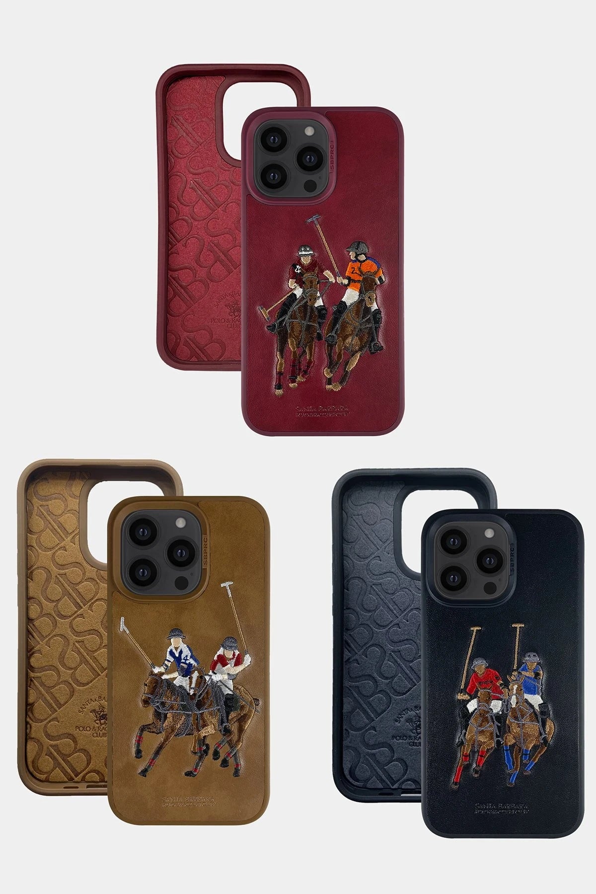 Santa Barbara Polo Racquet Club Apple iPhone 14 Pro Max Jockey Deri Kapak - Siyah