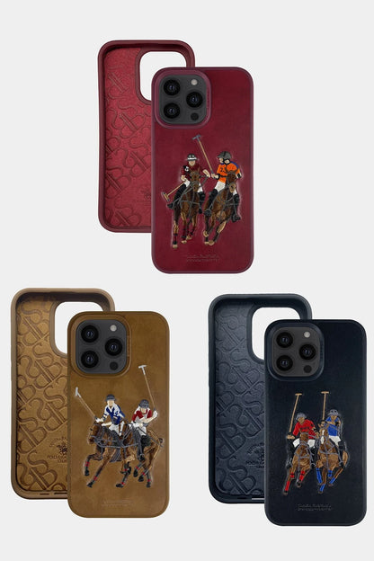 Santa Barbara Polo Racquet Club Apple iPhone 14 Pro Max Jockey Deri Kapak - Siyah