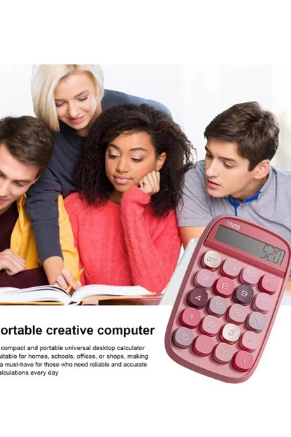 Vothoon Sevimli Kare Tuşlu 10 Haneli Ldc Ekran Hesap Makinası Pembe