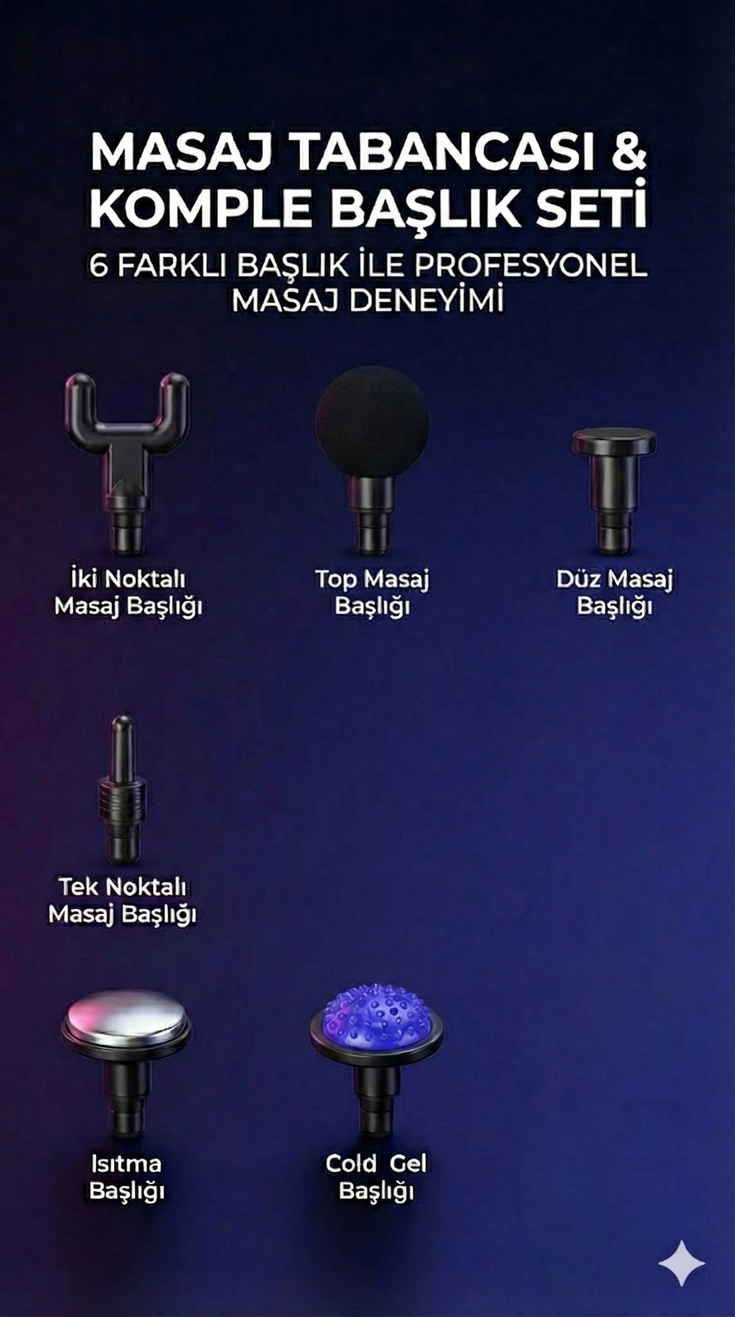 Sıcak Ve Soğuk Terapili Masaj Tabancası - Şarjlı Isıtmalı Masaj Cihazı - Sporcu Masaj Aleti