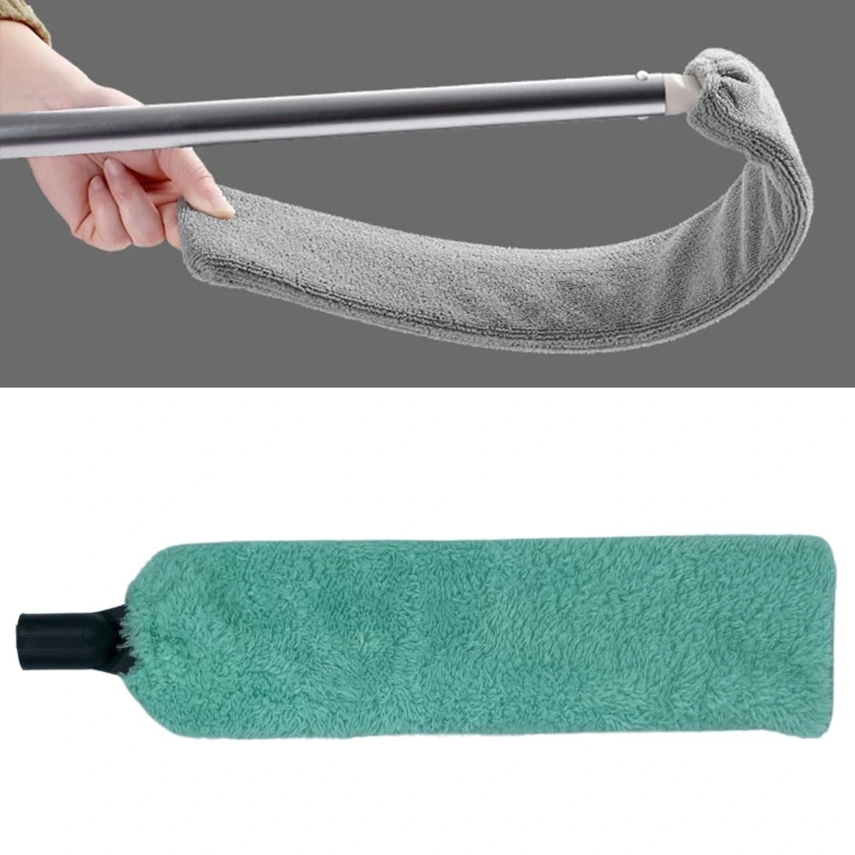 Sihirli Mikrofiber Başlıklı Girintili Yüzey Temizleme Mopu Toz Alma Fırçası
