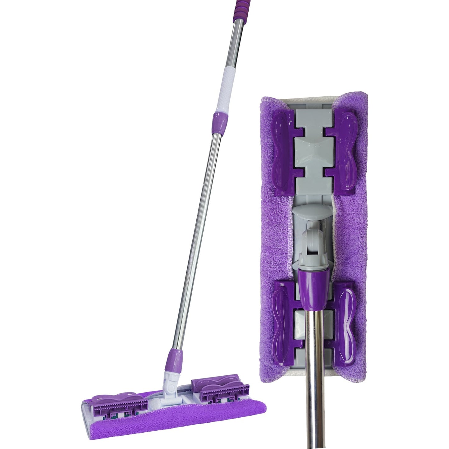Sihirli Spin Mop Teleskopik Çok Amaçlı Mop +1 Bez Hediyeli - Mor (5643)