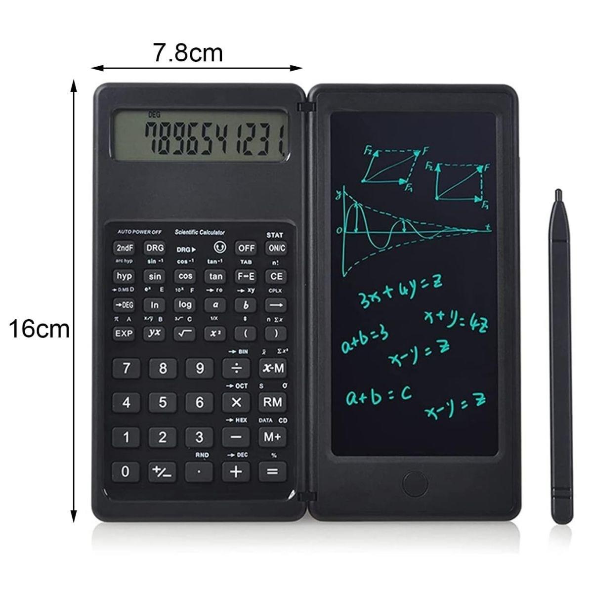 Silinebilir LCD Yazı Tabletli,Kalemli Katlanabilir Bilimsel Hesap Makinesi (5643)