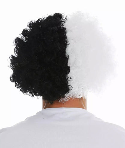 Siyah Beyaz Kıvırcık Afro Bonus Peruk Taraftar Bonus Saç (5643)