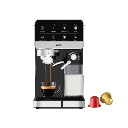 SİYAH ESPRESSO KAHVE MAKİNESİ 7 FARKLI KAHVE 1.5LT SU HAZNE - 500ML SÜT HAZNE SCM-2996 (5643)