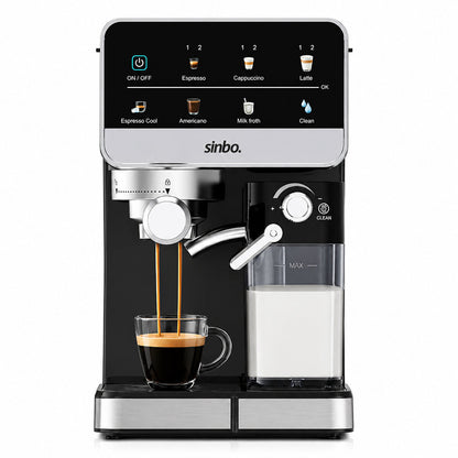 SİYAH ESPRESSO KAHVE MAKİNESİ 7 FARKLI KAHVE 1.5LT SU HAZNE - 500ML SÜT HAZNE SCM-2996 (5643)